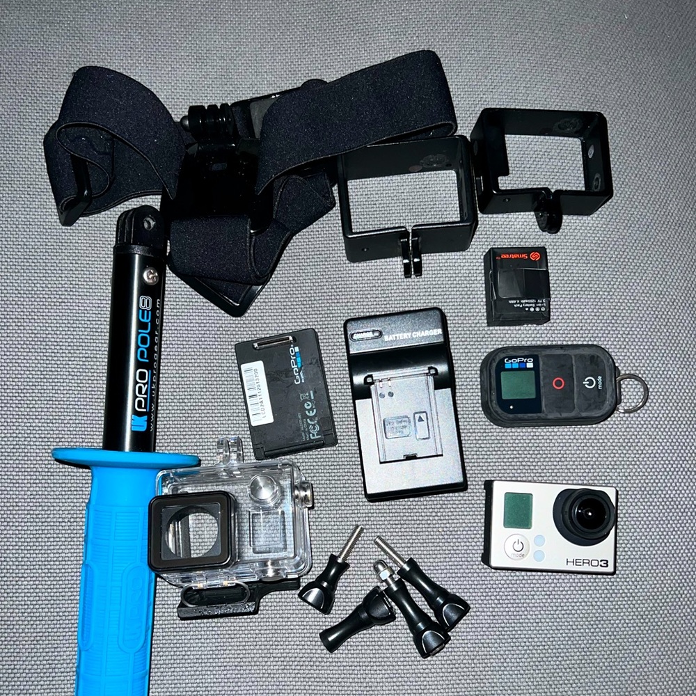 Go pro hero 3 with waterproof case & many accessories